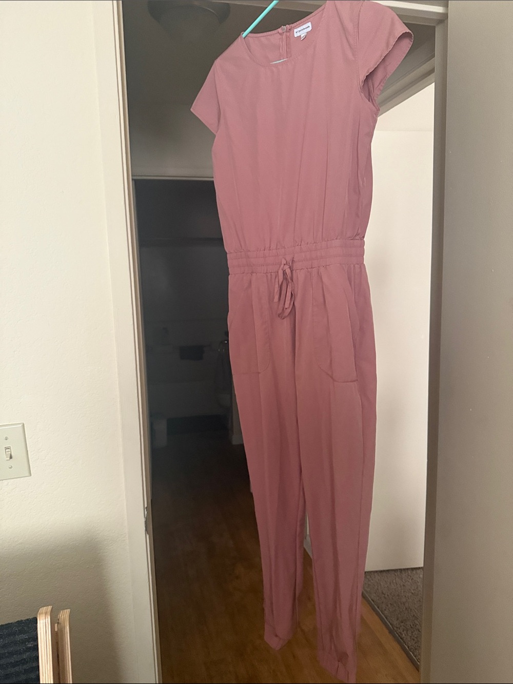 Ladies' Mauve Jumpsuit with Drawstring Waist